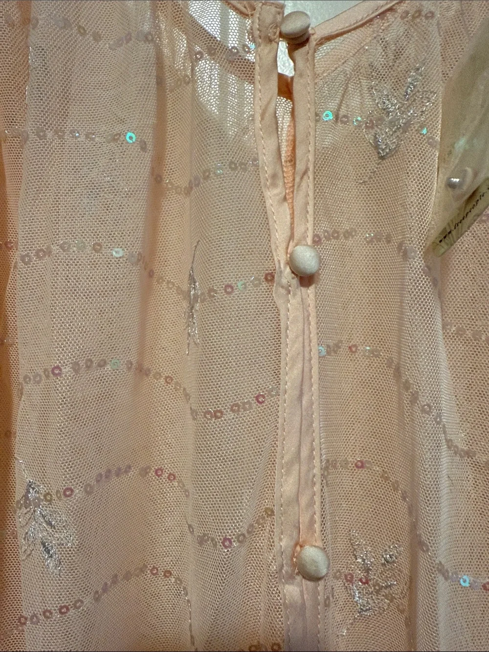 Intimately Free People Star of the Show Sequin Mesh Dress Peach Dust